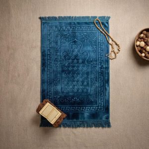 Royal Teal Velvet Prayer Rug