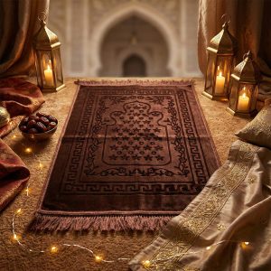 Timeless Bronze Velvet Prayer Rug