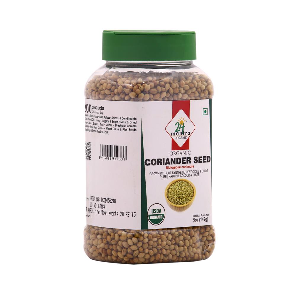 24-mantra-organic-coriander-dhania-seeds-5oz-jar | South Asian Central