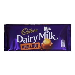 Cadbury Dairy Milk Whole Nut Chocolate Bar, 120g