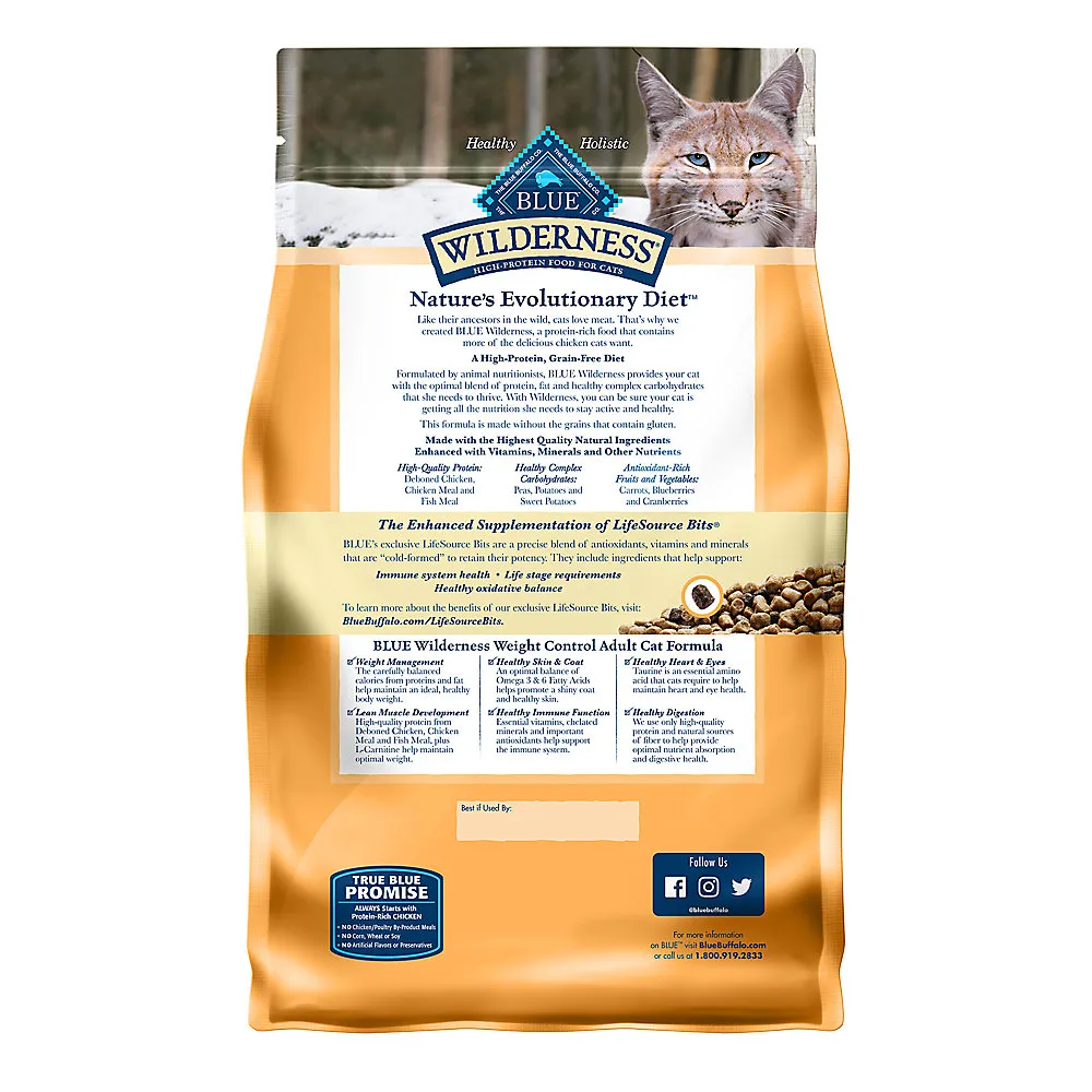 Shop Blue Buffalo Wilderness Adult Weight Control Dry Cat Food Grain
