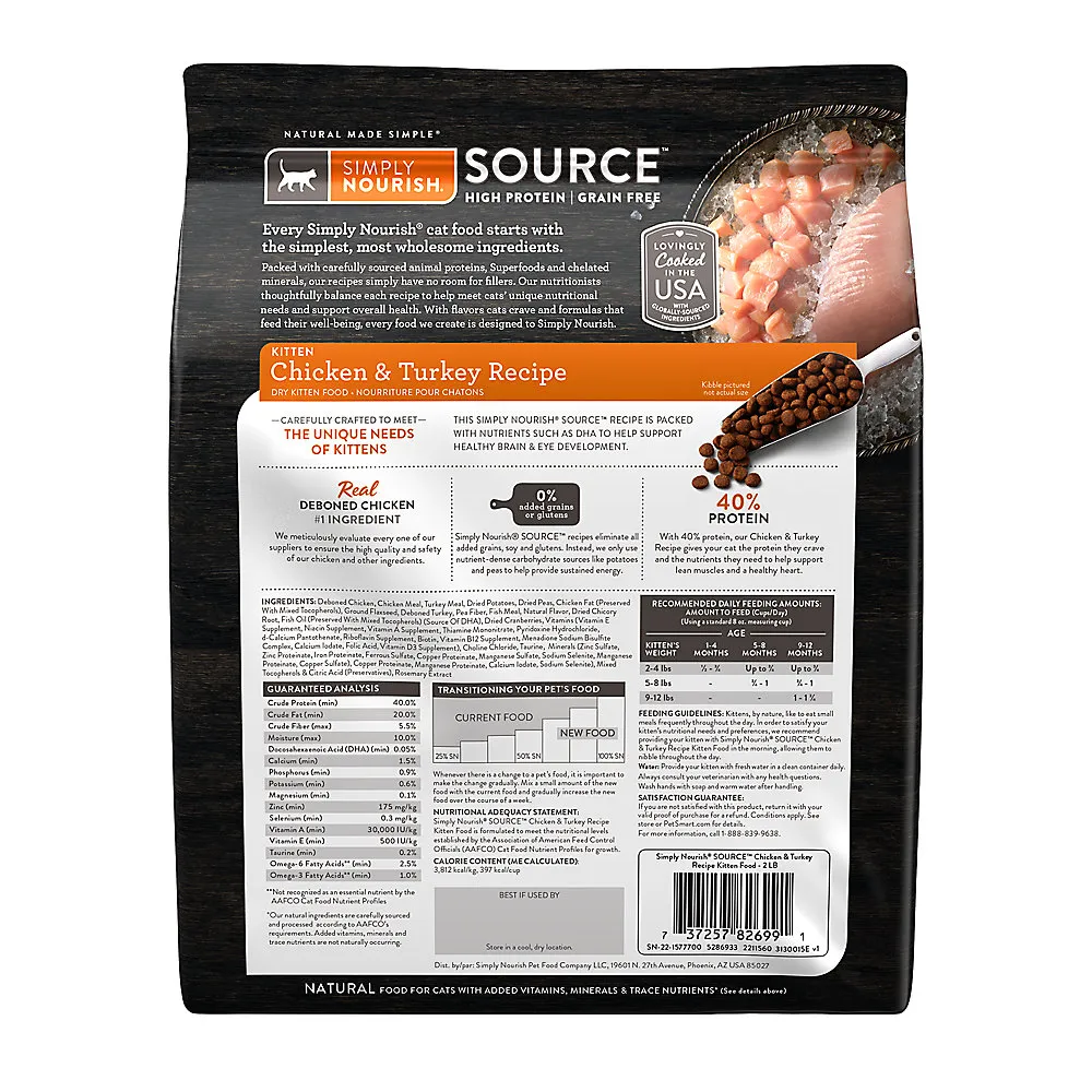 Shop Simply Nourish Source Kitten Cat Dry Food Turkey & Chicken