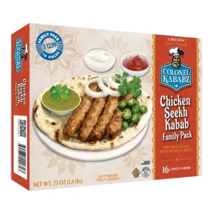 Colonel Kababz Chicken Seekh Kabab Family Pack 1Lb