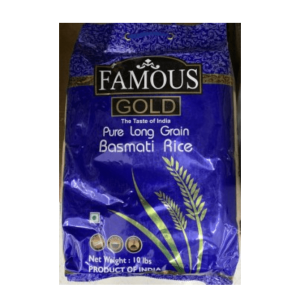 Famous Gold Long Grain Kainaat Basmati Rice 10Lb