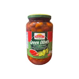 Baraka Green Olives with Hot Pepper Paste 32 Oz