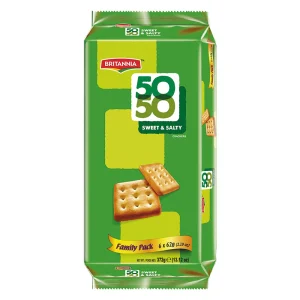 Britannia Crackers 50 50 Sweet And Salty Biscuit 372g