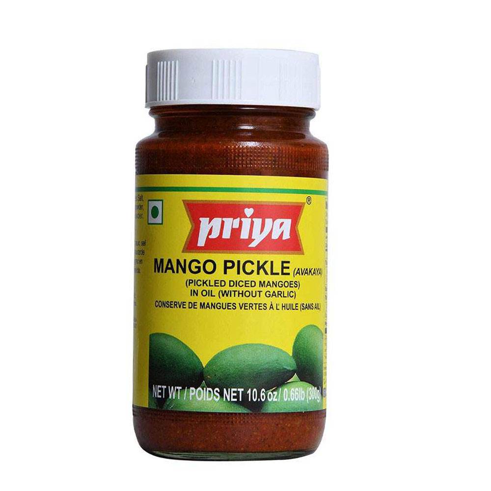 priya-mango-pickle-avakaya-diced-mangoes-in-oil-with-garlic-300g | South Asian Central