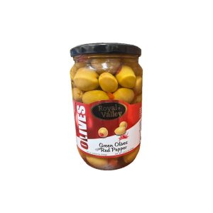 Royal Valley Green Olives with Red Pepper 24 Oz