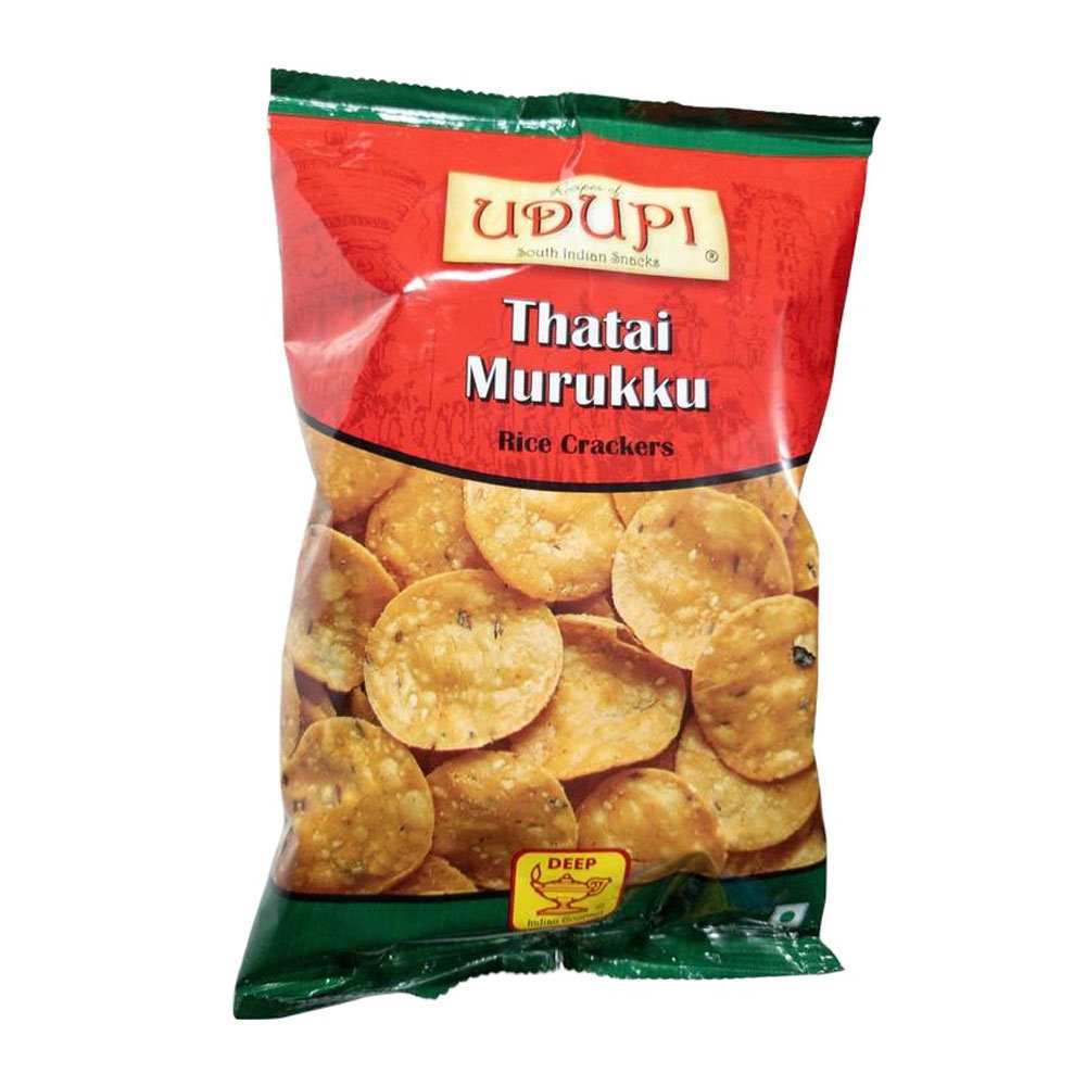 udupi-south-indian-snacks-thatai-muruku-murukku-rice-crackers-200gm | South Asian Central